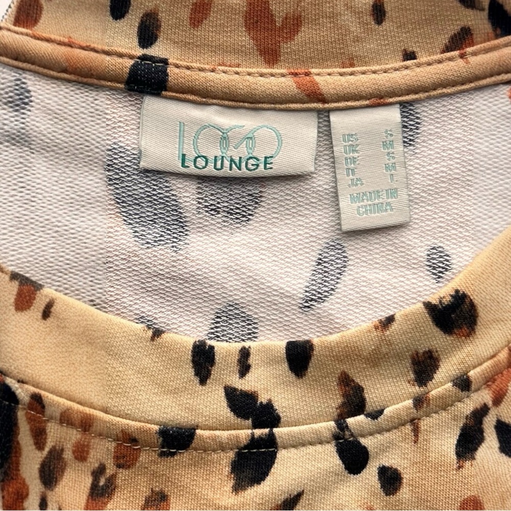 LOGO by Lori Goldstein Lounge Leopard Print Tunic Top Puff Sleeve Women’s S - Picture 9 of 9